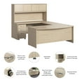 thumbnail image 4 of Studio C 72W U Shaped Desk with Hutch & Drawers in Natural Elm - Engineered Wood, 4 of 6