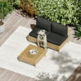 thumbnail image 3 of Bifanuo 3-Piece Wicker Outdoor Sectional Sofa, Patio Furniture Set, with Black Fluffy Cushions and Coffee Table, 3 of 6