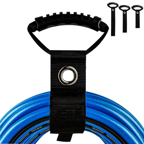 LELE LIFE 3Pcs Extension Cord Organizer Wrap Holder with Handle, 3 Sizes Hook and Loop Storage Straps for Garden Water Hose, Cable Hanger, Garage