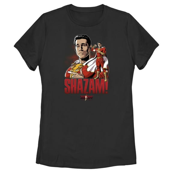 Women's Shazam! Fury of the Gods Hero Portrait Graphic Tee Black 2X Large