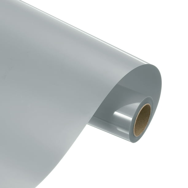 Rollo de vinilo de transferencia de calor Uxcell, 12" x 4.9 pies HTV para planchar en camisetas, máquina de corte, fácil de cortar y desmalezar (gris plateado)
