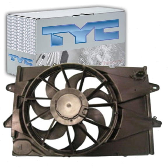 TYC Dual Radiator & Condenser Fan Assembly compatible with GMC Terrain 2.4L L4 2010-2016