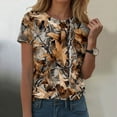 thumbnail image 2 of vigerkar Women's Camo Print Round Neck T Shirts Short Sleeve Tee Shirts | Camo Print, Fitted, Casual Tee Shirts (Khaki, L), 2 of 7