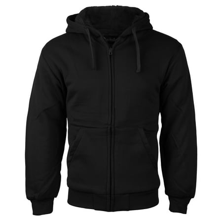 Men's Premium Athletic Soft Sherpa Lined Fleece Zip Up Hoodie Sweater Jacket