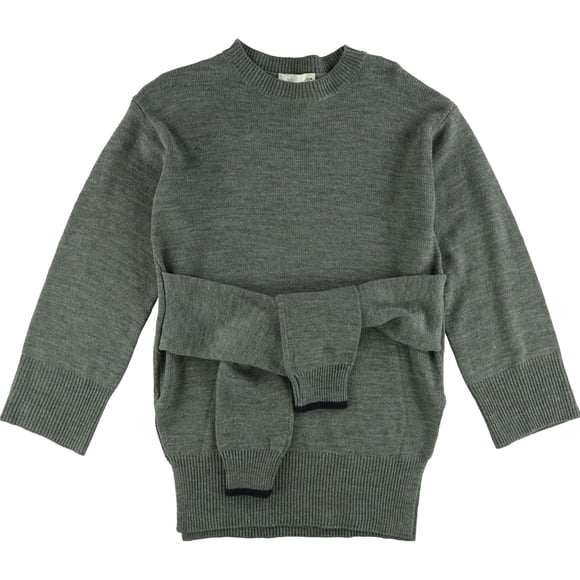 JOA Suéter de punto con lazo en la parte delantera para mujer, gris, pequeño