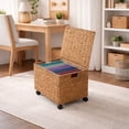 thumbnail image 2 of Casafield Rolling Filing Cabinet, Cinnamon - Water Hyacinth Hanging File Folder Organizer, Home Office Storage, 2 of 7