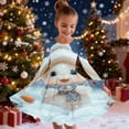 thumbnail image 4 of RXMEKW Robe Patineuse de Noël Imprimée pour Filles Manches Longues Robe de Fête Tournoyante avec Col Rond pour Événements de Vacances et d'École, 4 of 5