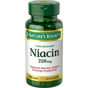 Nature's Bounty Time Released Niacin Dietary Supplement Capsules, 250mg, 90 count