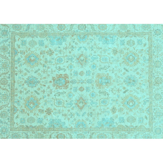 Ahgly Company Indoor Rectangle Oriental Light Blue Traditional Area Rugs, 2' x 3'