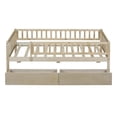 thumbnail image 4 of Twin Daybed with 2 Drawers,Solid Pinewood Bed Frame with 4 Side Safety Guardrails,Kids Montessori Bed Wood with Slats Support,No Box Spring Needed,for Dorm,Bedroom,Guest Room, 4 of 9