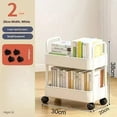thumbnail image 2 of Rolling Multi-Tier Storage Cart: 2-5 Tier Organizer for Kitchen, Living Room & Office (Black/White), 2 of 7