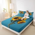 thumbnail image 4 of jejeloiu Yellow Sunflower Bed Sheets,Rustic Flower Floral King Sheets For Girls Kids 4-Piece, 4 of 7
