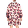 thumbnail image 2 of Wearable Oversized Blanket,Pioneer Flower Floral Print Pattern Wearable Blanket Hoodie for Adults,Cozy Hooded Blankets with Super Pockets,Super Warm Fuzzy Pullover for Women & Men, 2 of 6