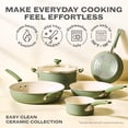 thumbnail image 3 of Farberware Easy Clean 10 Inch Ceramic Nonstick Frying Pan / Skillet, Dishwasher Safe, Green, 3 of 14