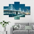 thumbnail image 2 of TISHIRON 5PCS Framed Canvas Wall Art Set,60"x40" Oakland Bay Bridge Canvas Art Decor, 2 of 7