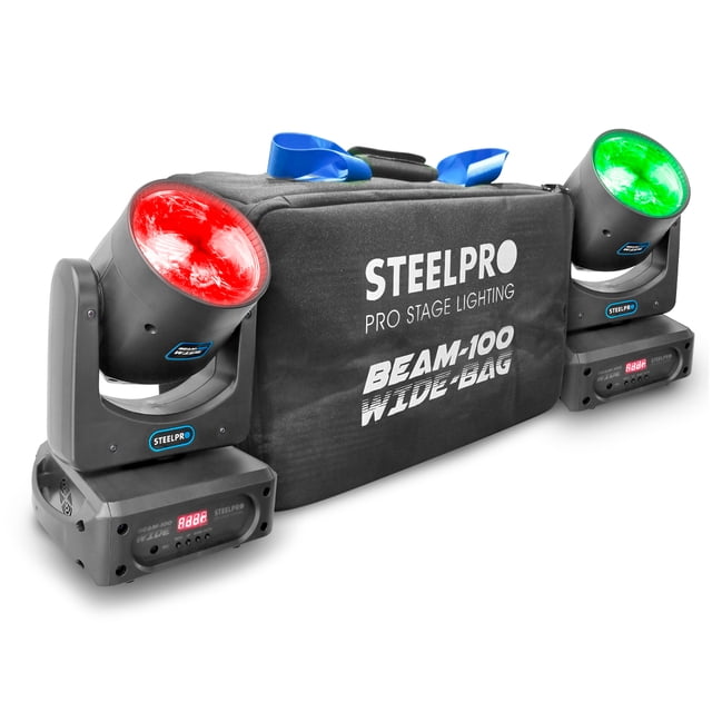Par Cabezas Movil Led Beam 100w Con Maleta By Steelpro