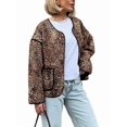thumbnail image 1 of Veste Matelassée Courte pour Femmes, Légère, Ouverte à l'Avant, Imprimé Léopard, Cardigan Rembourré, Manteau, Vêtement d'Extérieur, Brun, m, 1 of 9