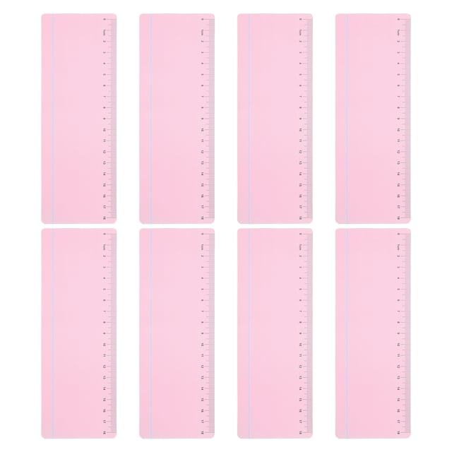 Unique Bargains Guided Reading Strips Highlight Colored Overlay Bookmark Reading Tracking Ruler with Line, Pink 8pcs