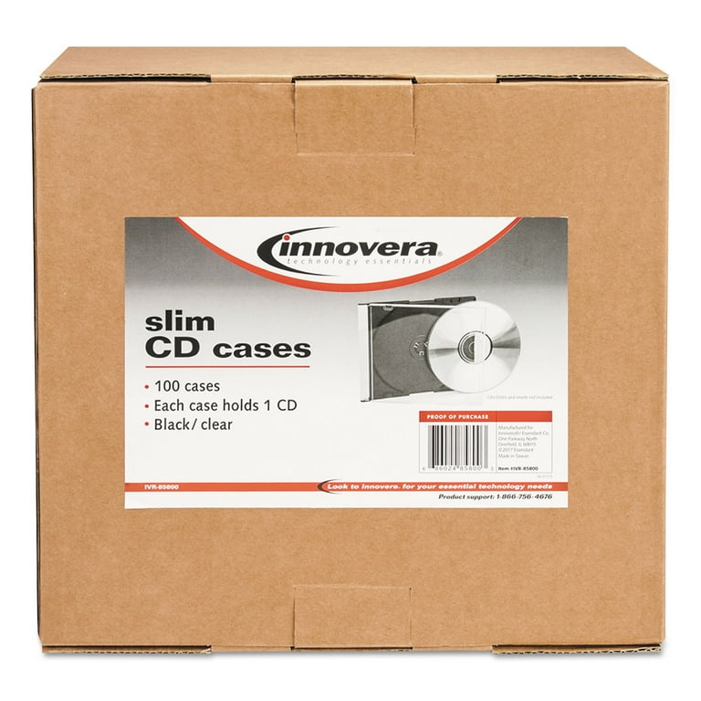 CD/DVD Slim Jewel Cases, Clear/Black, 100/Pack CD/DVD Slim Jewel Cases, Clear/Black, 100/Pack