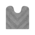 thumbnail image 3 of Better Trends U-Shape Toilet Rug 100% Cotton, Non-Slip Rug, Water Absorbent, Washable, (20" x 20") Contour Bath Rug Gray - Hugo Collection, 3 of 6