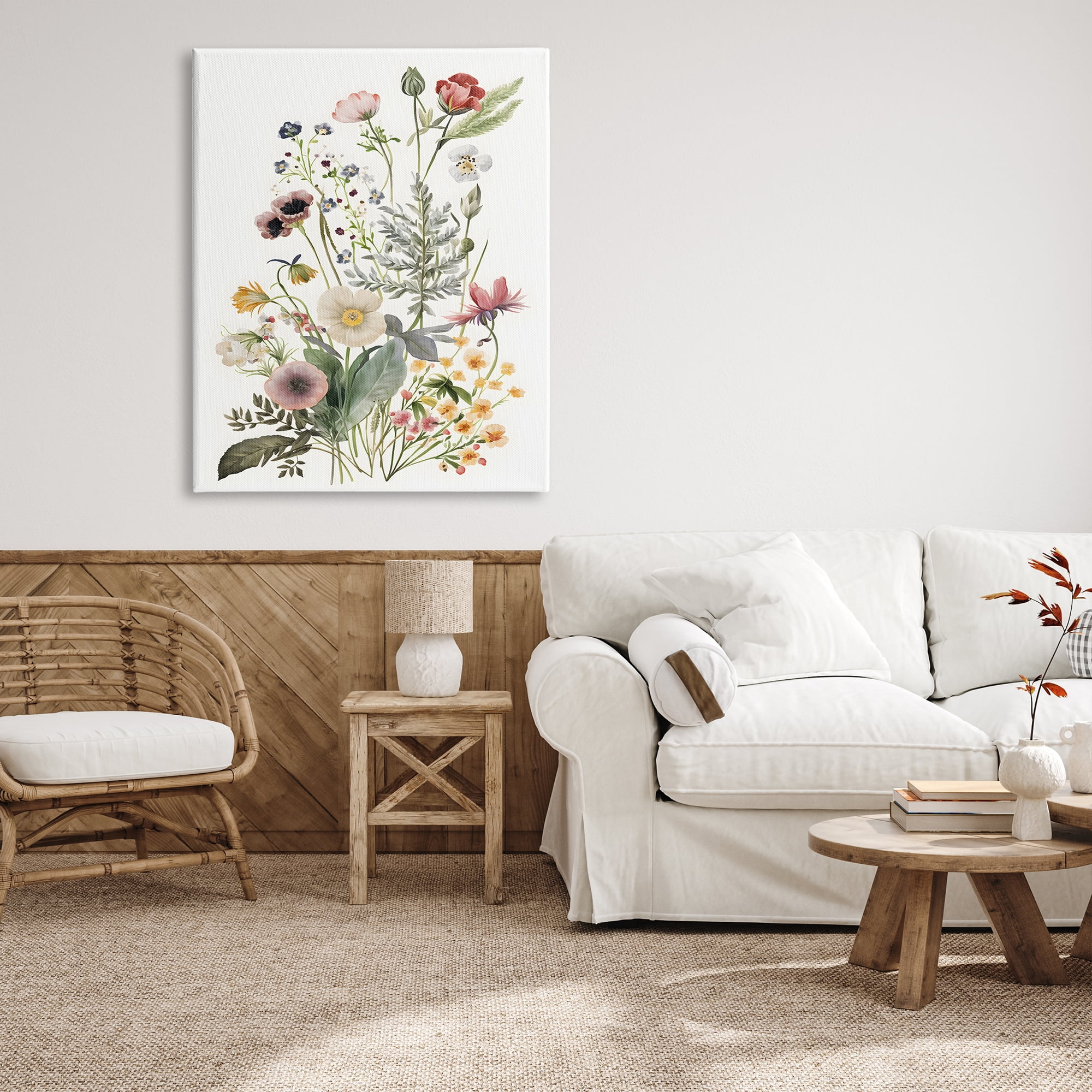 Stupell Industries Subtle Spring Blossoms Botanical & Floral Painting Gallery Wrapped Canvas Art Print Wall Art, 36 x 48