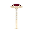 thumbnail image 6 of ANGARA Natural Oval 2 ct Ruby Halo Ring with Diamond Accents in 14K Yellow Gold for Women (Size-9x7mm) | July Birthstone Jewelry for Her | Natural Ruby Rings, 6 of 13