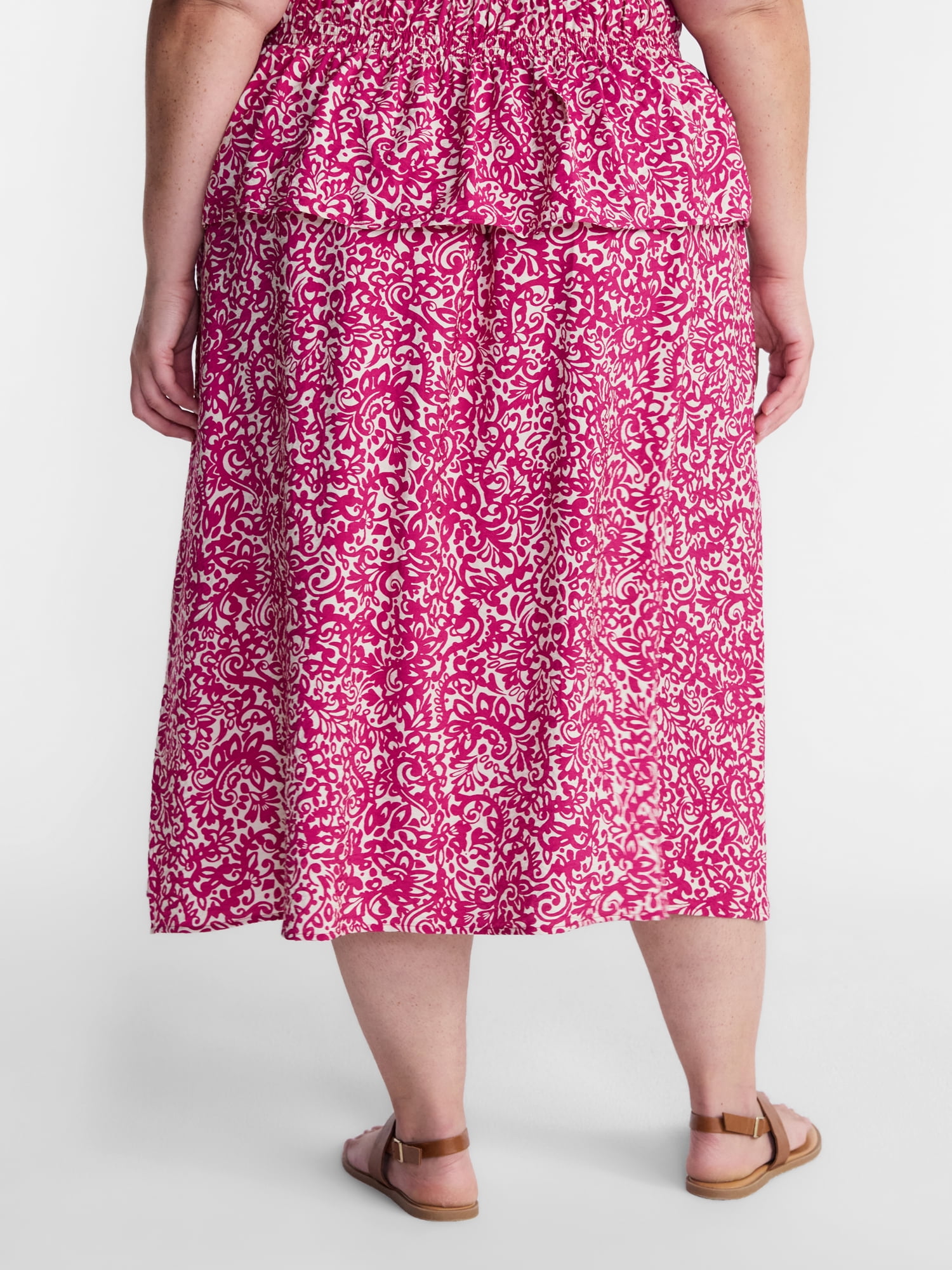 Terra & Sky Women’s Plus A Line Midi Skirt, Sizes 0X-5X