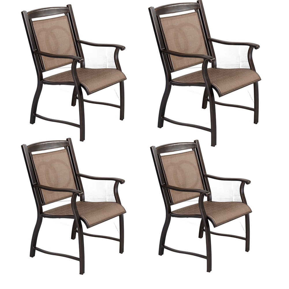 Kepooman Garden Patio Dining Chairs, Set of 4, Black Gold Kepooman Garden Patio Dining Chairs, Set of 4, Black Gold