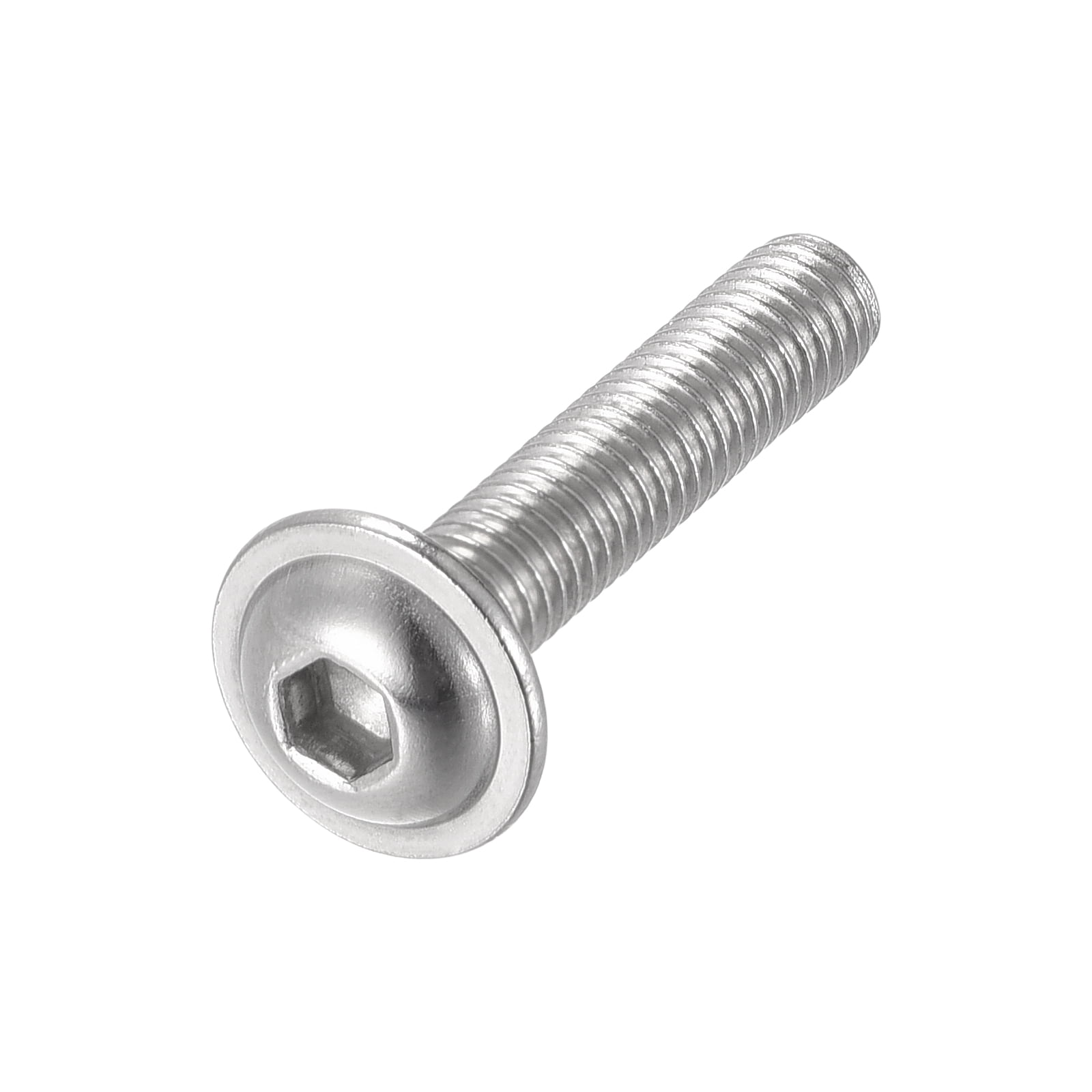 Uxcell M6 x 30mm 304 Stainless Steel Flanged Button Head Socket Cap Screws 50 Pack