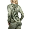 thumbnail image 3 of Hello Mello Dyes The Limit Lounge Hoodie Lightweight Tie Dye Long Sleeve Sweater, Green (Women's), 3 of 5