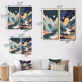 thumbnail image 4 of Designart "Graphic Mountain Trees in Orange and Blue Tones I" Landscape Mountains Wall Art Set Of 2 - Traditional Yellow Wall Decor Set Of 2, 4 of 6