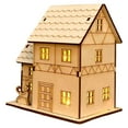thumbnail image 2 of Deeceymbur Light Up Wooden Christmas Village Houses Craft Kit Handmade Holiday Decor LED Illumination for Festive Display, 2 of 9