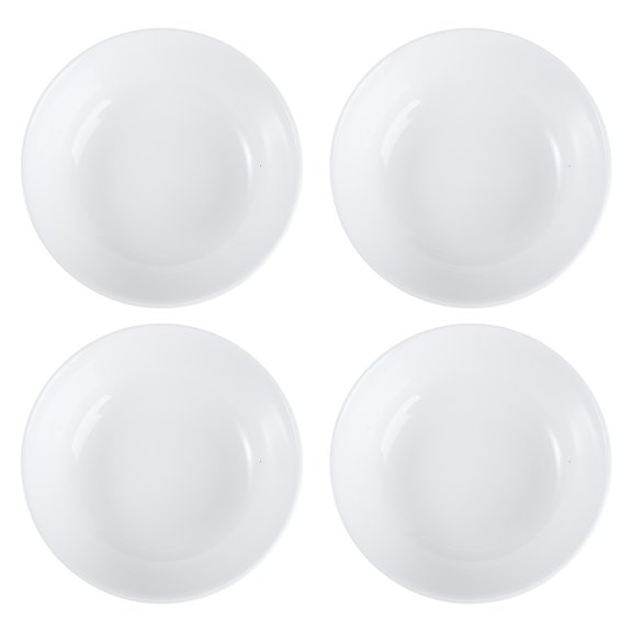 ONAPARTER 4Pcs Sauce Dipping Bowl Ceramic Appetizer Dish Round Serving Tray Restuarant Supplies for Nuts Salmon Sushi Appetizer 3 Inch （White）