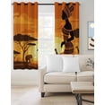 thumbnail image 2 of African Black Women Kitchen Curtains Vintage Africa Ethnic Tribal Cafe Short Curtains for Bathroom Blackout Window Curtain Grommet Small Window Treatment Drapes for Bedroom Living Room 27.5"x39"x2, 2 of 9
