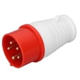 thumbnail image 3 of Enchufe industrial IP44 resistente al agua, antienvejecimiento, color rojo, conector de 5 pines CEE para caravanas de camping, 16 A, 220-380 VHR-015 macho, 3 of 12