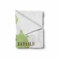 thumbnail image 2 of Ireland Map Soft Flannel Fleece Blanket, Nature Themed Dublin Wording Green Shamrock Leaves on a Plain Background, Cozy Plush for Indoor and Outdoor Use, 70" x 90", White Multicolor, by Ambesonne, 2 of 6