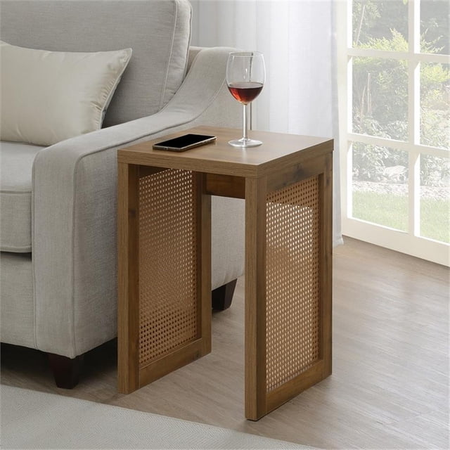 Convenience Concepts Northfield Table d'Appoint Tressée en Bois Beige