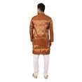 thumbnail image 4 of eloria Men's Tunic Jacquard Kurta Pajama Indian Traditional Suit Wedding Party Dress Set Party Wear Apparel, 4 of 6