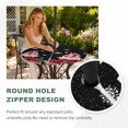 thumbnail image 5 of Round Outdoor Tablecloth with Umbrella Hole and Zipper, Black Gnomes Christmas Fitted Table Cover with Elastic Edge for 36-44 Inch, Snowflake Xmas Poinsettia Waterproof Patio Tablecoths for Picnic, 5 of 9