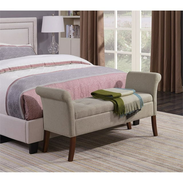 Convenience Concepts Designs4Comfort Garbo Storage Bench in Beige Fabric