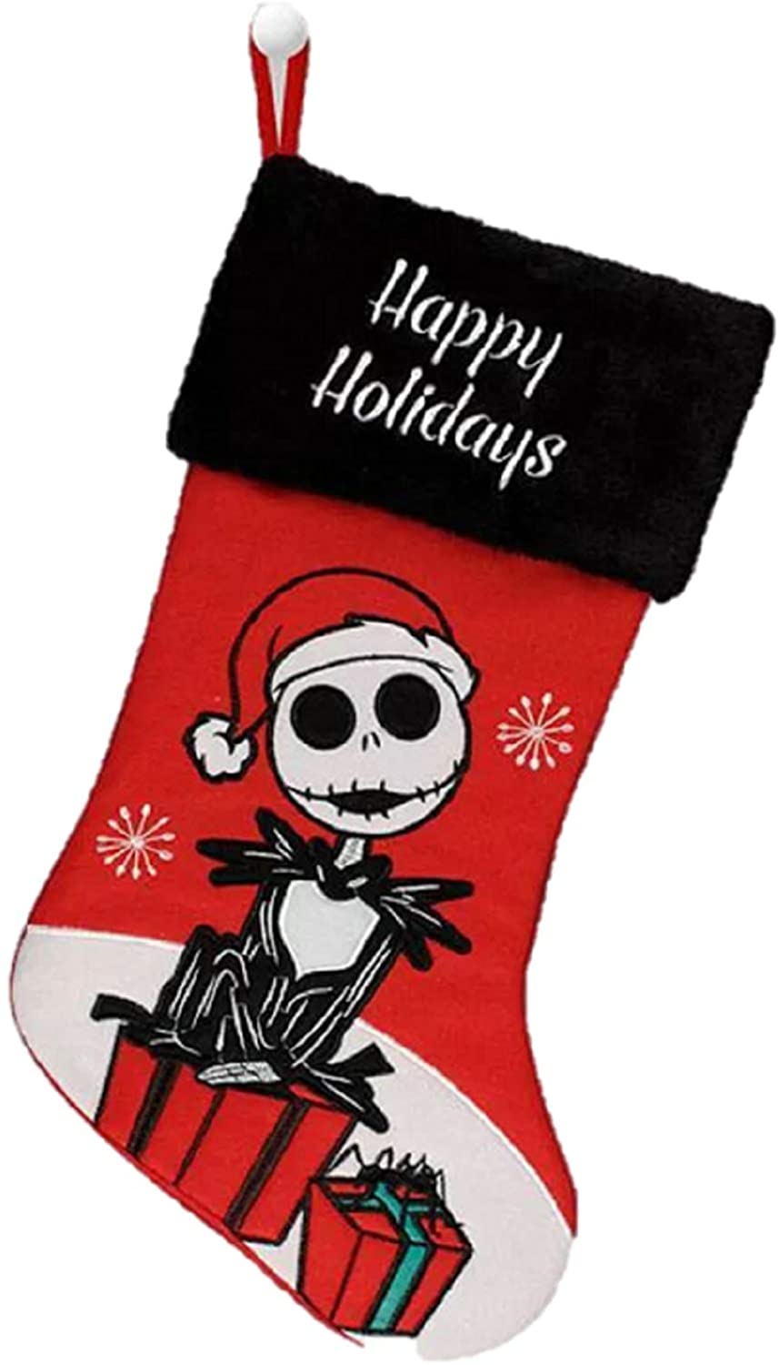 Nightmare Before Christmas Jack Skellington Happy Holidays Embroidered 20" Hanging Christmas 