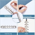 thumbnail image 5 of 4Pcs 6 Holes A7 Ring Binder Mechanism Replacement Kit with Screws Stainless Steel Colour Metal Loose-Leaf Binder Mechanism Spine Comb for Loose-Leaf Notebook Binder Planner, 5 of 7