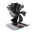 thumbnail image 3 of Ventilador de estufa de calor de 6 aspas, ventiladores para chimenea, ventilador térmico autogenerador con tablero de aislamiento, termómetro, negro, 3 of 14