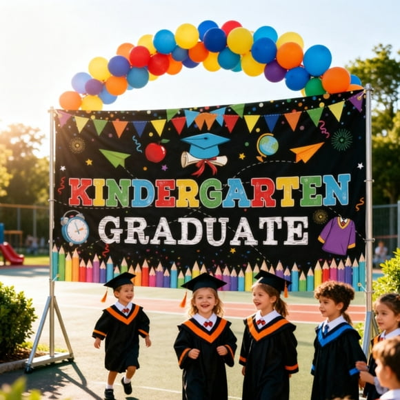 ZZHZGZ Canada Sale Kindergarten Graduate Banner Large Kindergarten Graduation Preschool Graduation