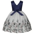 thumbnail image 2 of 2-9T Flower Girls Wedding Embroidery Dress V-Neck Backless Top Party Gown, 2 of 7