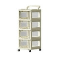 thumbnail image 2 of HengDidi Clear Plastic Multi-Level Rolling Storage Cart with Wheels, Adjustable Kitchen/Bathroom Organizer for Utensils & Snacks, Space-Efficient Mobile Cabinet, 2 of 6