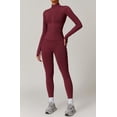 thumbnail image 4 of Top-kevin 2 Piece Seamless Ribbed Workout Sets With Zip Up Jacket High Waisted Gym Yoga Leggings, 4 of 6
