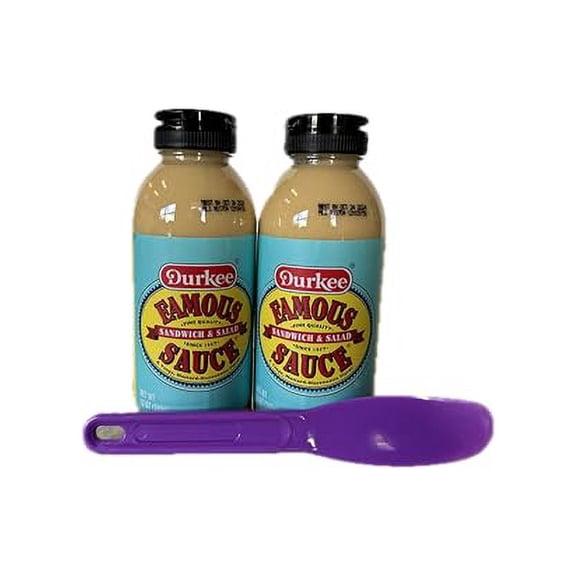 Durkee Famous Sandwich and Salad Sauce Kosher Sandwich Spread Bundle of Two Bottles 12 oz Each Plus Bark and Lindy Sandwhich Spreader
