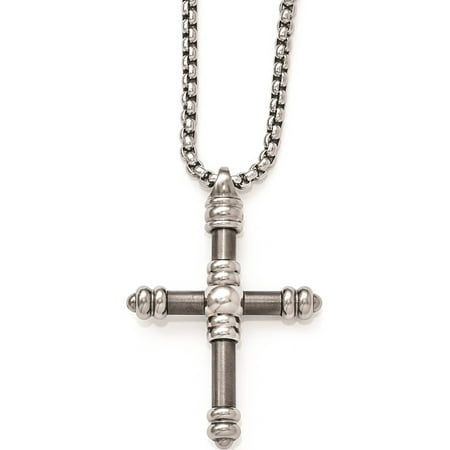 Edward Mirell Titanium Brushed & Polished Cross Necklace Pendant / Charm