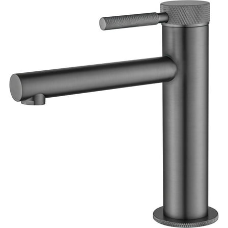 Single Handle Bathroom Sink Faucet, Single Hole Bathroom Faucet with Supply Hoses, Gun Grey